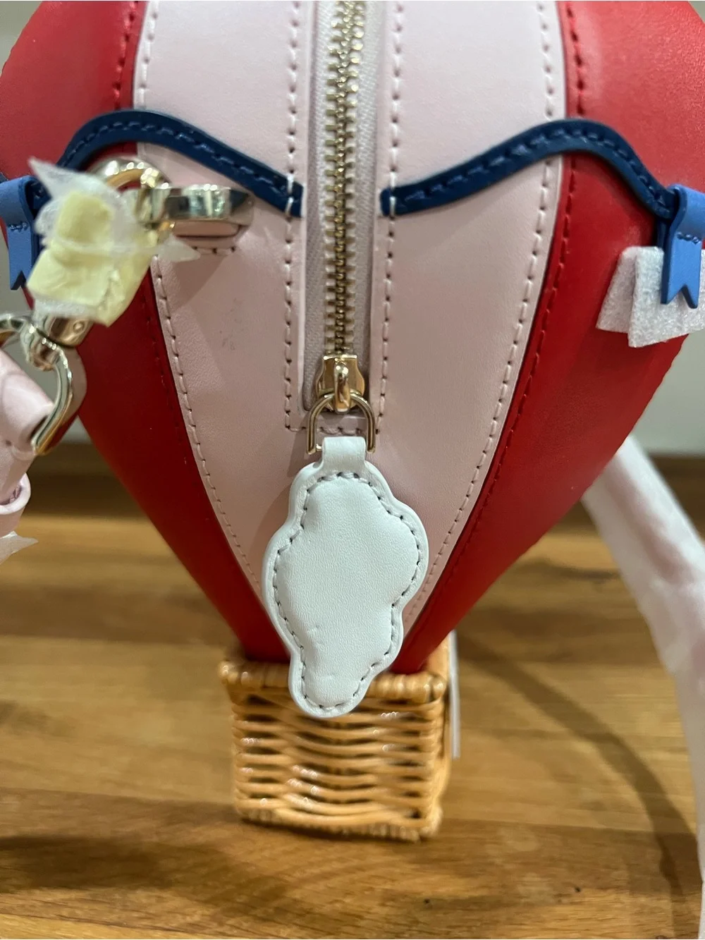 Kate Spade New York Up Up & Away Hot Air Balloon Leather Crossbody Bag NWT